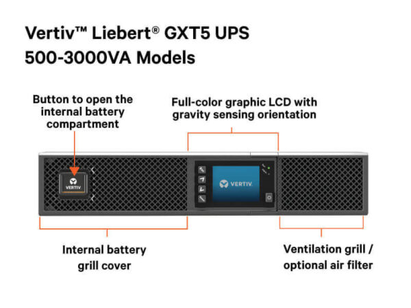 VERTIV UPS LIEBERT 3KVA 120V - 2700 W - 40-70 Hz - GXTRT-3000LVRT2UXL - Imagen 2