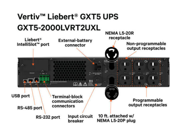 VERTIV - UPS ONLINE LIEBERT 2KVA 120V - GXTRT-2000LVRT2UXL - Imagen 4